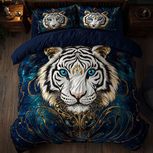 White Tiger Portrait WY1802069CL Duvet Cover Set