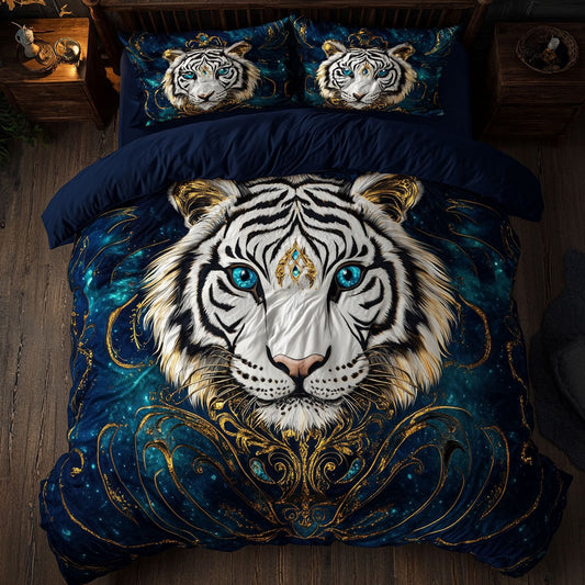 White Tiger Portrait WY1802069CL Duvet Cover Set