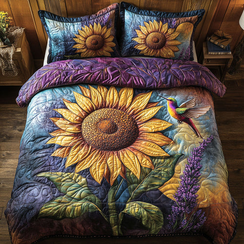 Magic Hummingbird In Sunflower WY2901074CL Duvet Cover Set