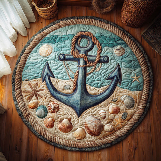 Sandy Shore WY1106037CL Quilted Round Mat