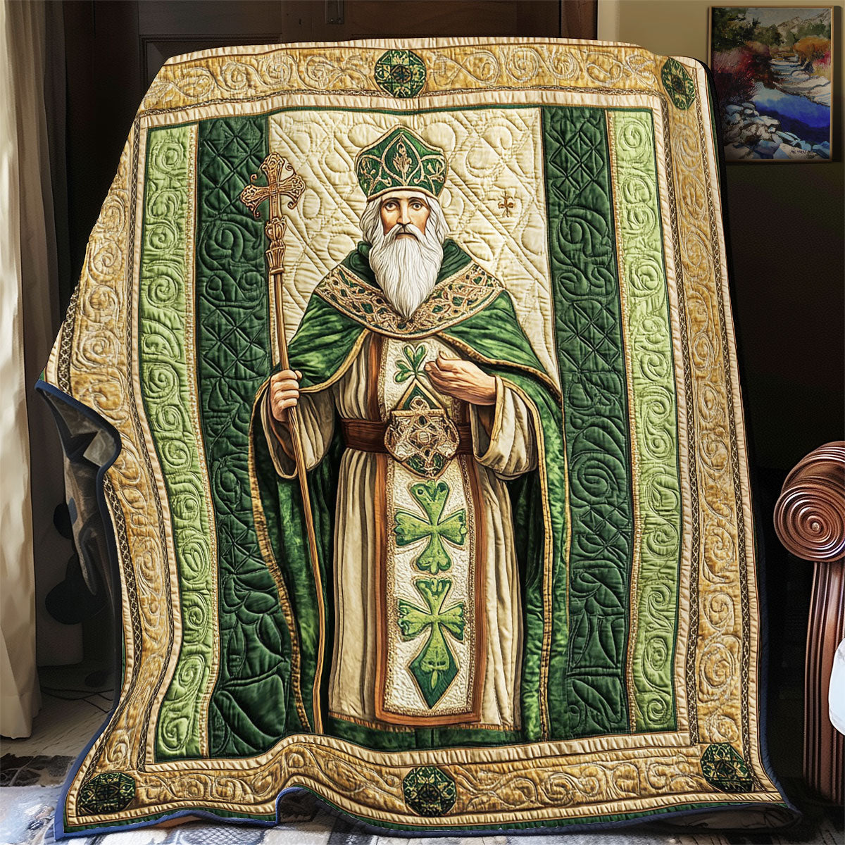 Saint Patrick Portrait WY2102043CL Quilt