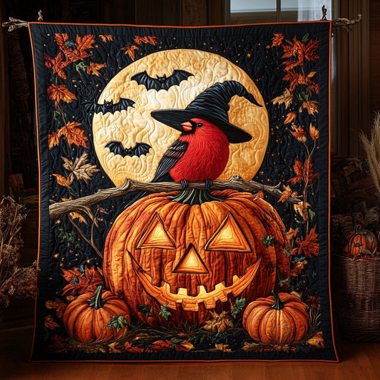 Pumpkin Halloween Cardinal WY2008021CL Quilt Quilt