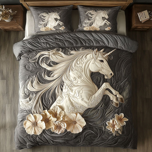 Flower And White Horse WY1202023CL Duvet Cover Set