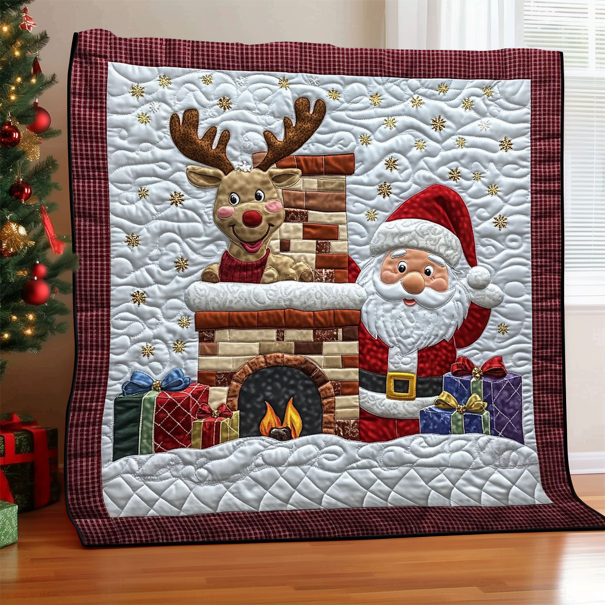 Fireside Christmas Santa CW1811056CL Quilt