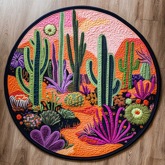 Cactus Bloom Valley WN2503008CL Quilted Round Mat