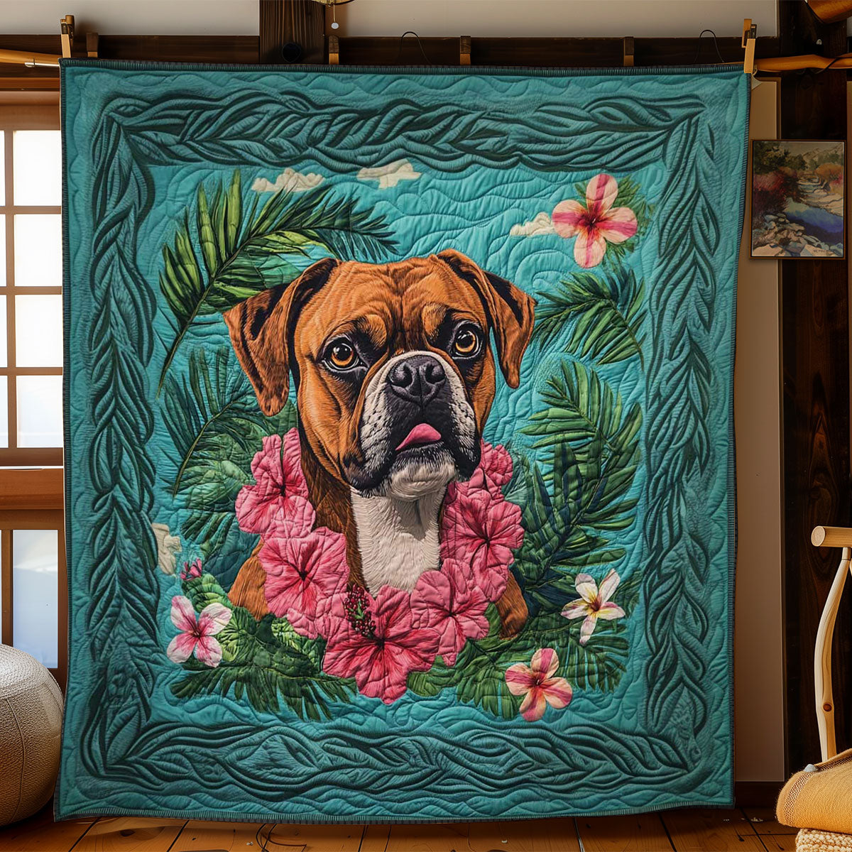 Hibiscus Boxer WN1004039CL Quilt