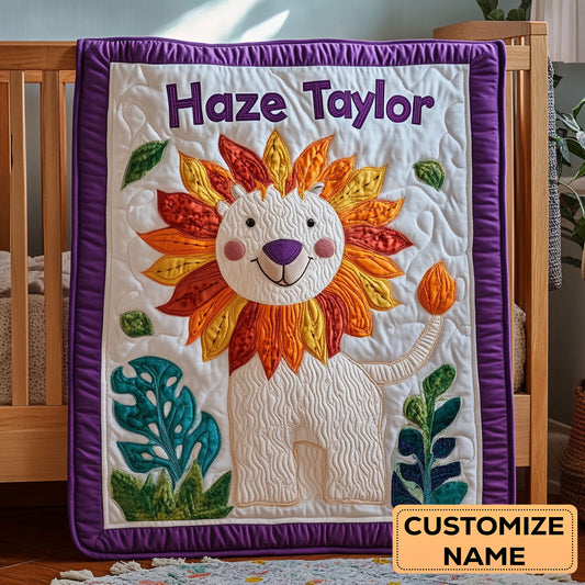 Lion Smile WN1807070CL Personalized Baby Quilt