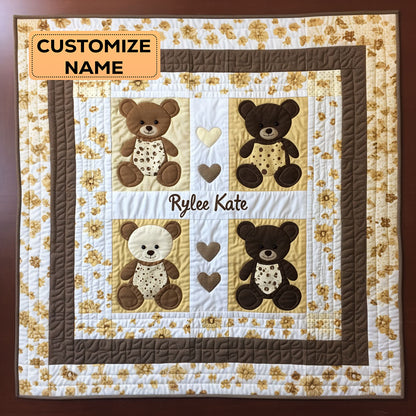 Bear Hug WJ1707002CL Personalized Baby Quilt