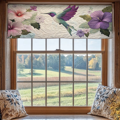 Flower Hummingbird WX2205028CL Quilted Valance