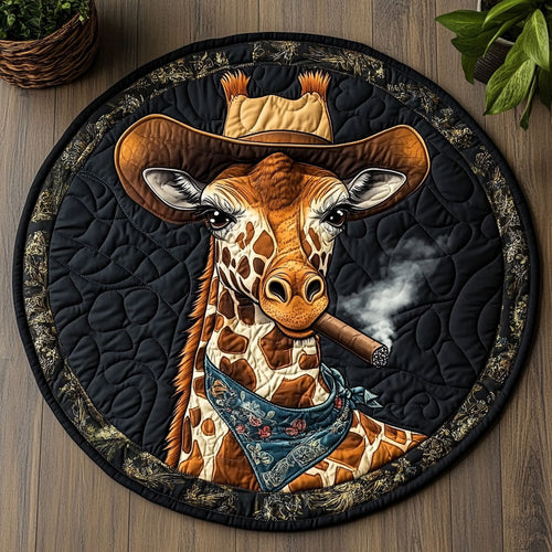 Western Giraffe CW1605193CL Quilted Round Mat