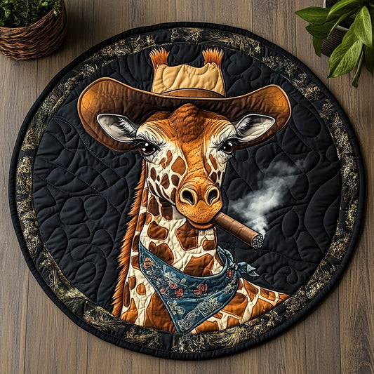 Western Giraffe CW1605193CL Quilted Round Mat