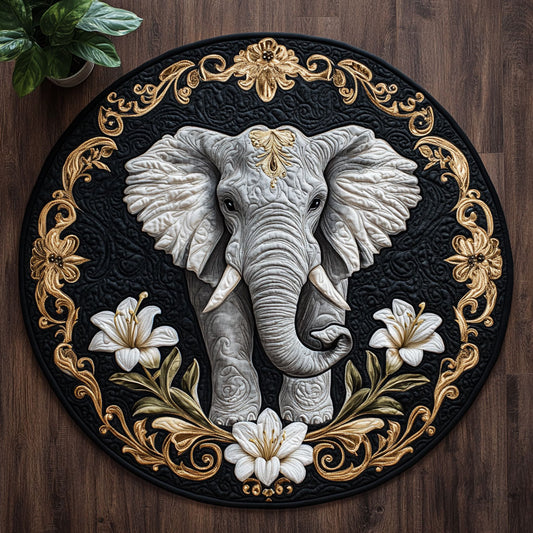 Heritage in Gold CM1405002CL Quilted Round Mat