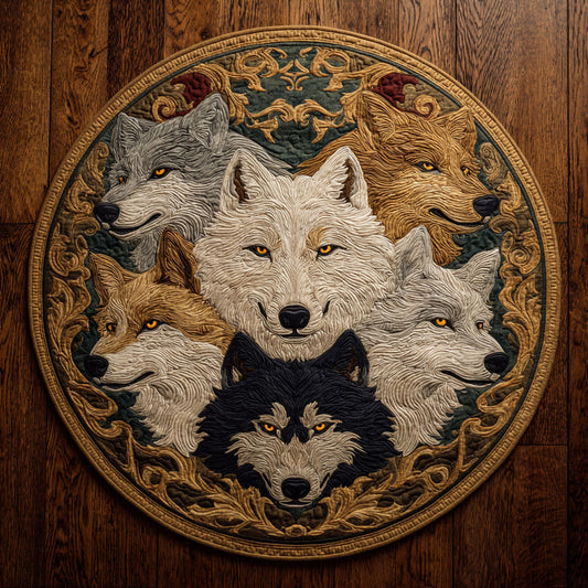 Wolf of Glory CW0608018CL Quilted Round Mat