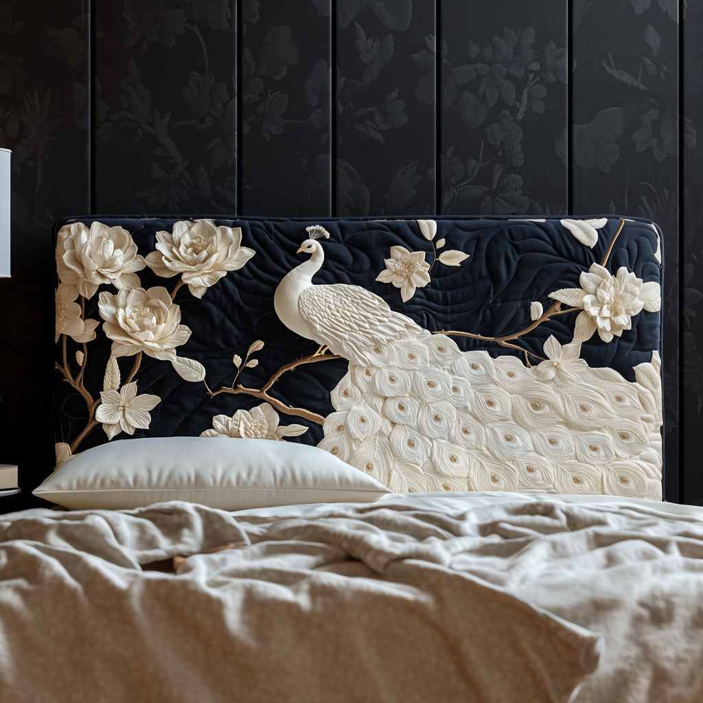 Majestic Ivory Peacock KL0501027CL Quilted Headboard Slipcover
