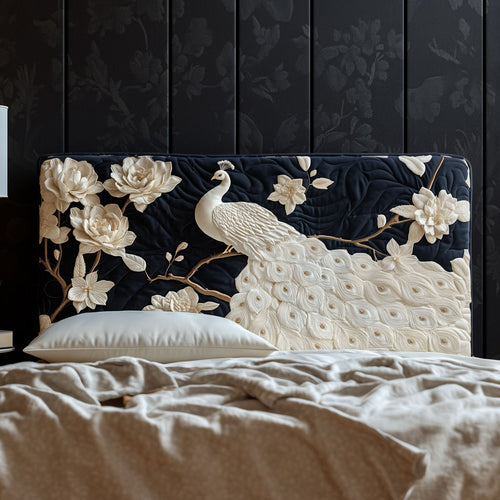 Majestic Ivory Peacock KL0501027CL Quilted Headboard Slipcover