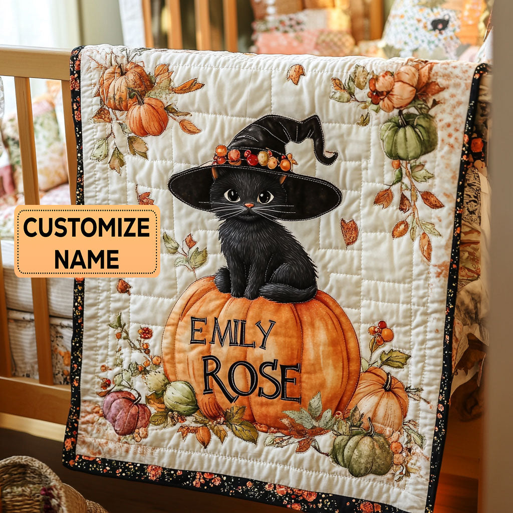 Pumpkin Purr CP3007003CL Personalized Baby Quilt