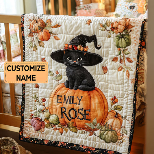 Pumpkin Purr CP3007003CL Personalized Baby Quilt