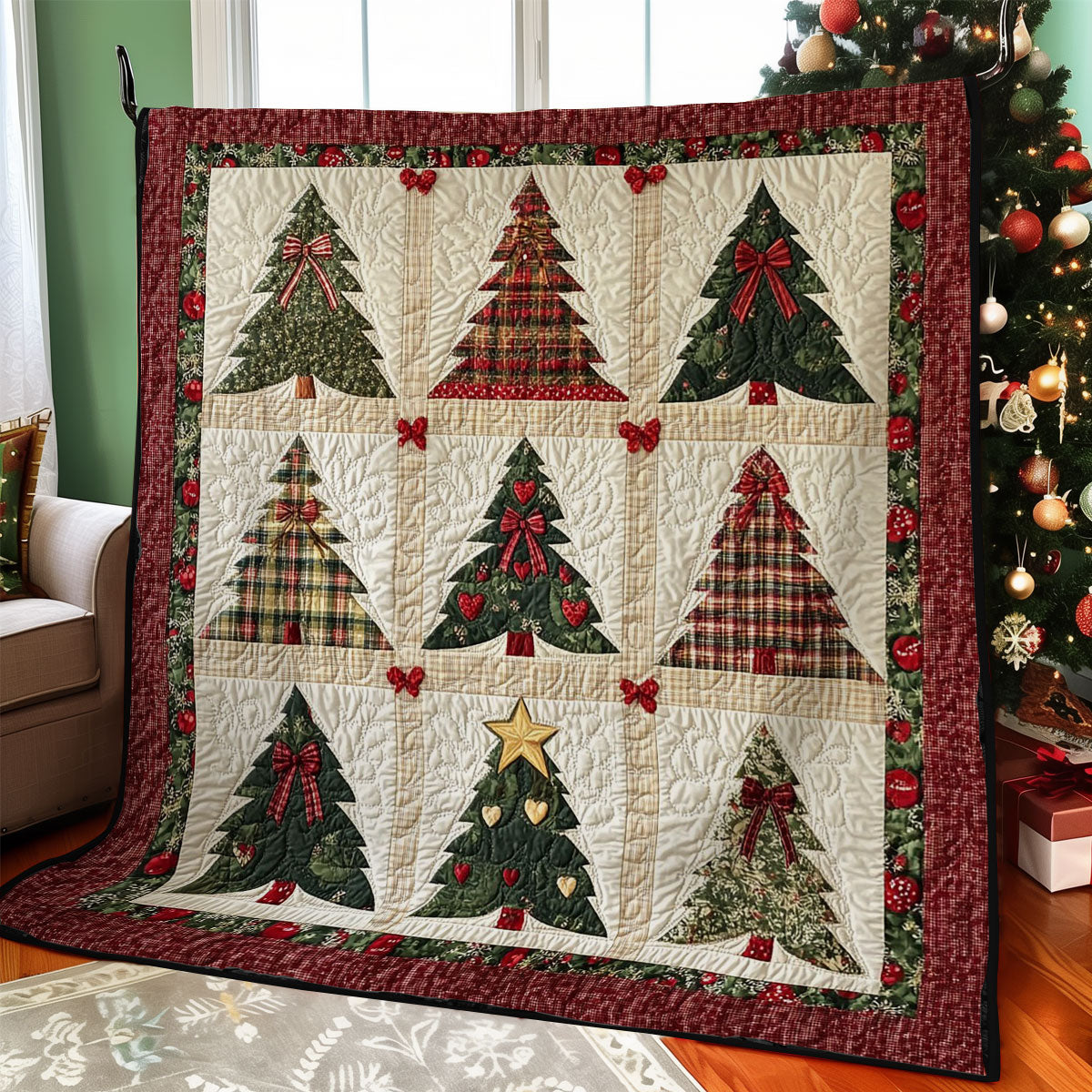 Patchwork Christmas Tree CW1211074CL Quilt