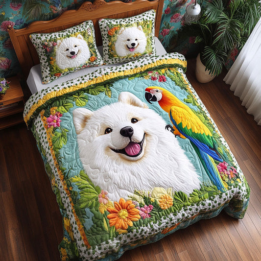 Samoyed And Parrot WJ1705012CL Duvet Cover Set
