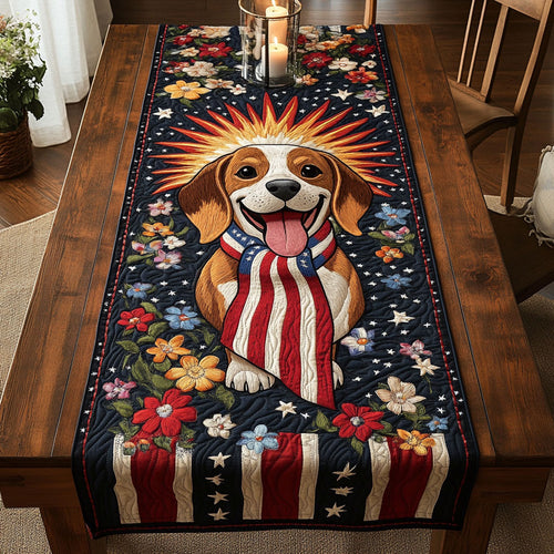 Beagle In Bloom WN1306011CL Quilted Table Runner
