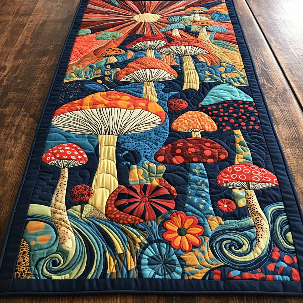 Magic Mushroom Garden WY1605042CL Quilted Table Runner