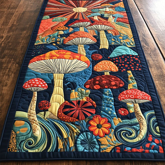 Magic Mushroom Garden WY1605042CL Quilted Table Runner