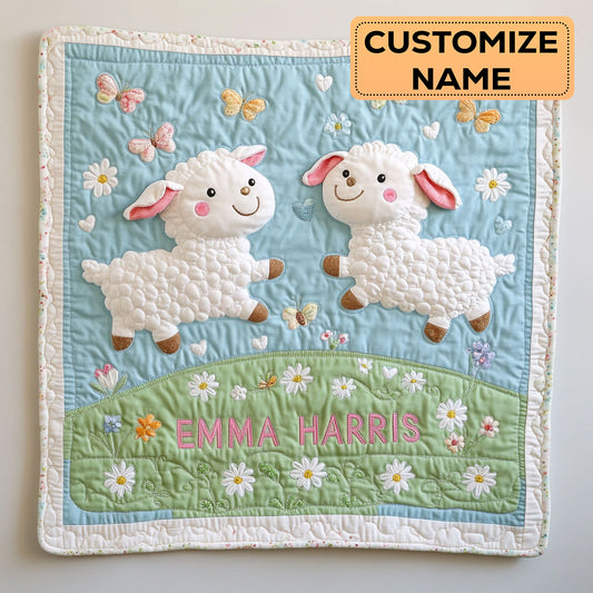 Little Meadow Lamb CW2407013CL Personalized Baby Quilt