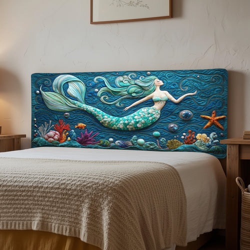 Dreamy Mermaid XR1212002CL Quilted Headboard Slipcover