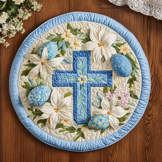 Easter Cross Joy WN2203021CL Quilted Round Mat