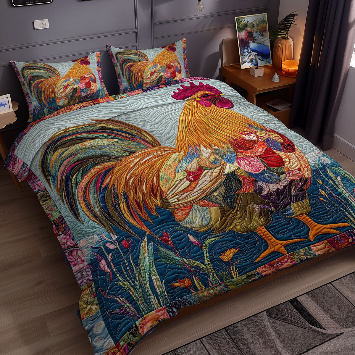 Colorful Chicken WX2211061CL Duvet Cover Set