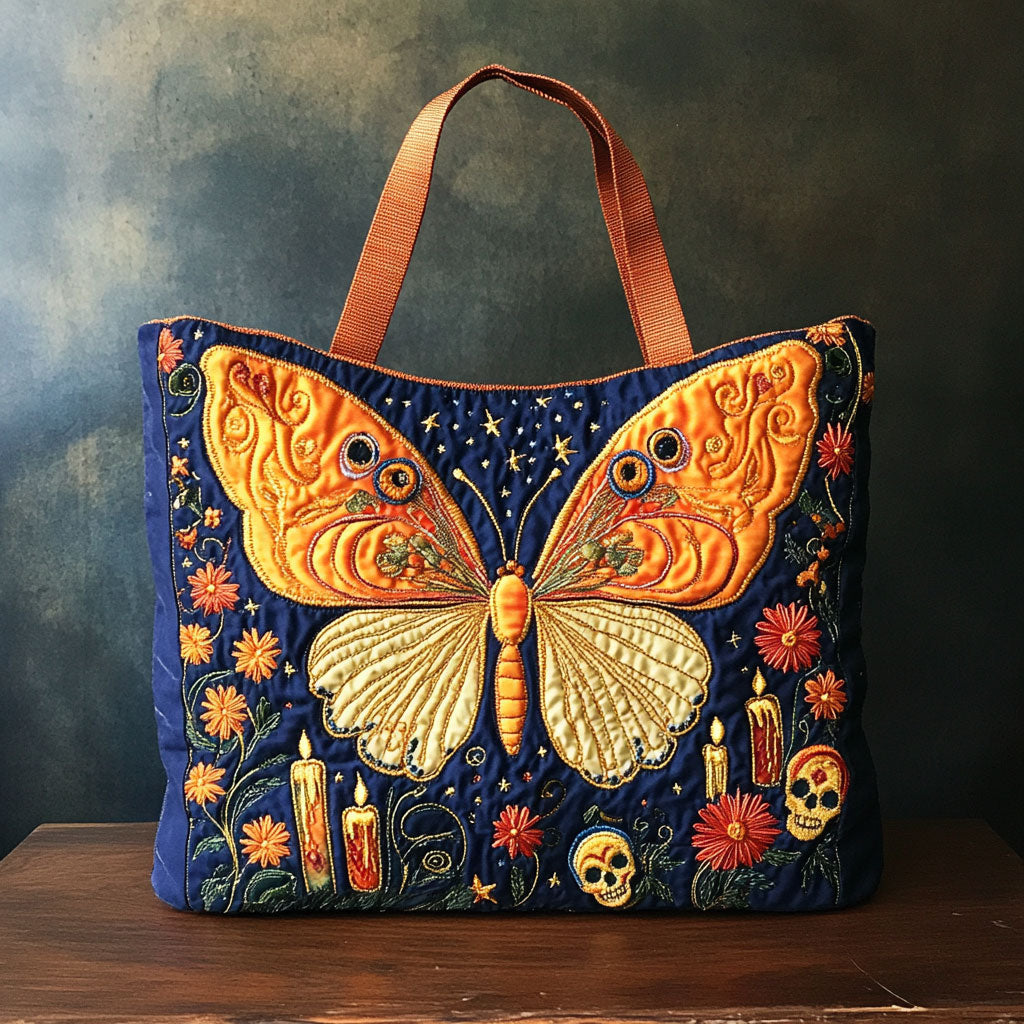 Butterfly Golden Dream CW0910039CL Quilted Tote Bag