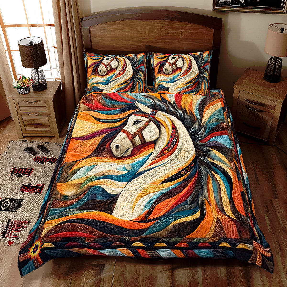 Horse Native American WJ2512030CL Duvet Cover Set