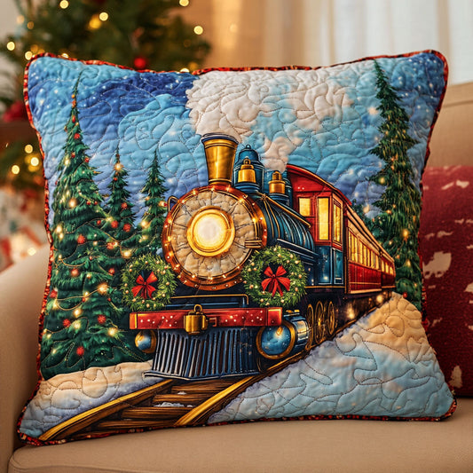 Festive Train CW0110064CL Quilt Pillow Case