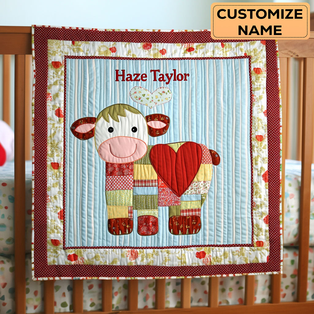 Love Cow WN2507051CL Personalized Baby Quilt