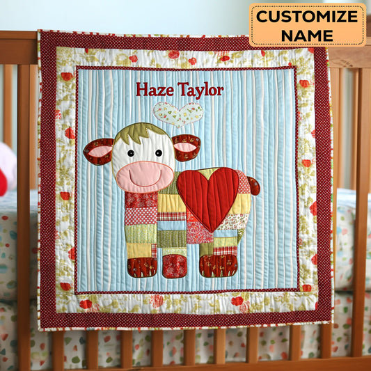 Love Cow WN2507051CL Personalized Baby Quilt