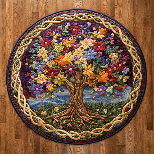 Floral Canopy WY2804007CL Quilted Round Mat