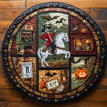 The Ghostly Rider WY2008094CL Quilted Round Mat