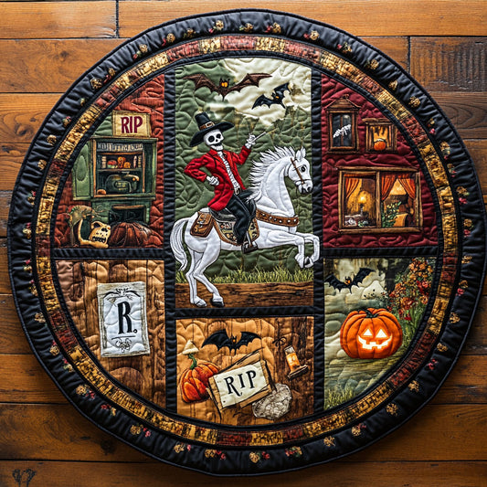 The Ghostly Rider WY2008094CL Quilted Round Mat