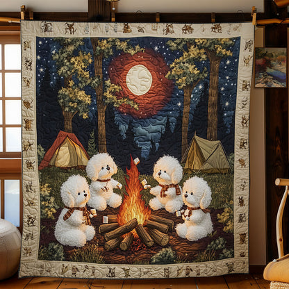 Starry Bichon Frise Camp WN2306052CL Quilt