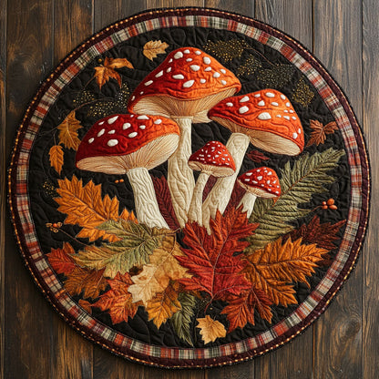 Mushroom Forest WX3004019CL Quilted Round Mat