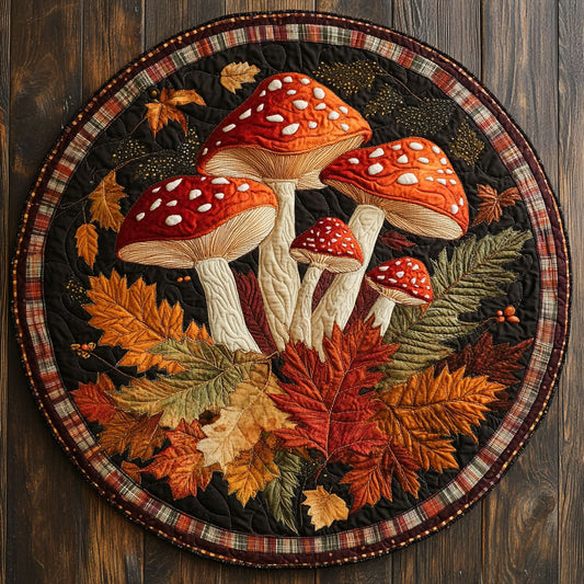 Mushroom Forest WX3004019CL Quilted Round Mat