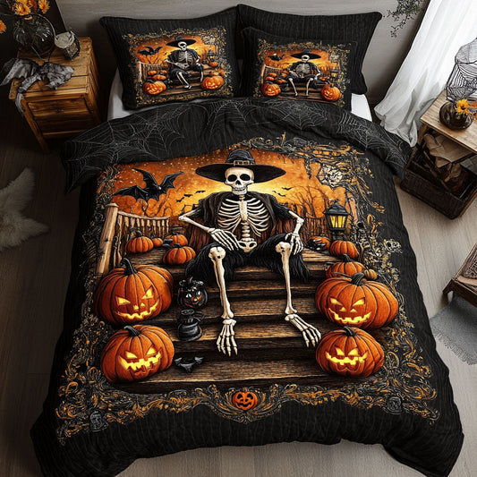 Pumpkin Skeleton WN0609073CL Duvet Cover Set