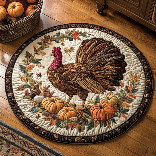 Rustic Turkey WN1903045CL Quilted Round Mat