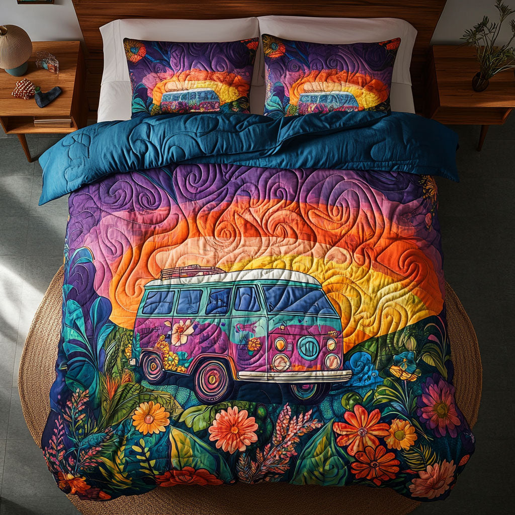 Camping Hippie Sunset WU2702019CL Duvet Cover Set