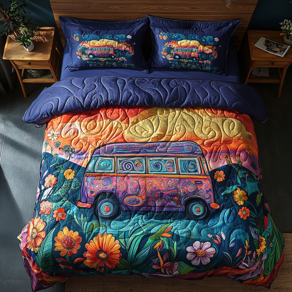 Camping Hippie Sunset WU2702026CL Duvet Cover Set