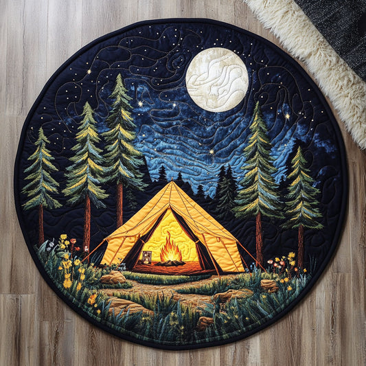 Camping Night WX2203098CL Quilted Round Mat