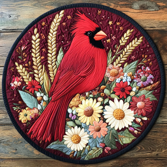 Cardinal Blooming Spring WU2203020CL Quilted Round Mat
