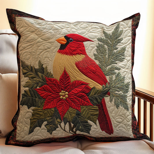 Cardinal Poinsettia WX0303110CL Quilt Pillow Case