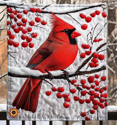 Cardinal Snowy Day WU1812001CL Quilt