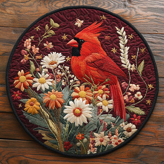 Cardinal Spring Is Calling WU2203024CL Quilted Round Mat